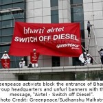 Greenpeace Activists Demand Low Carbon Roadmap from Bharti, Blockade Group Headquarters