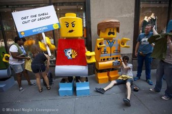 Greenpeace Block Shell Protest at LEGO Store in New York