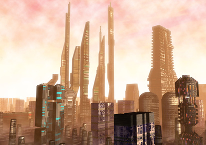 City futuristic landscape